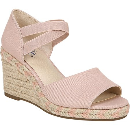 Women s Life Stride Taffy Espadrille Wedge Sandal Blush Textile 11 M | Walmart (US)