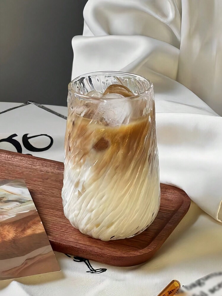1pc High Capacity Glass Coffee Cup, High-End Latte Art Cup, Creative Thick Cold Drink Water Cup Back To School | SHEIN