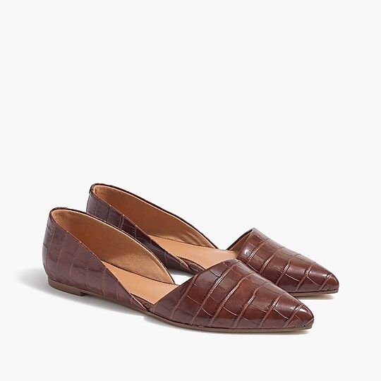 Zoe crocodile-embossed d'Orsay flats | J.Crew Factory