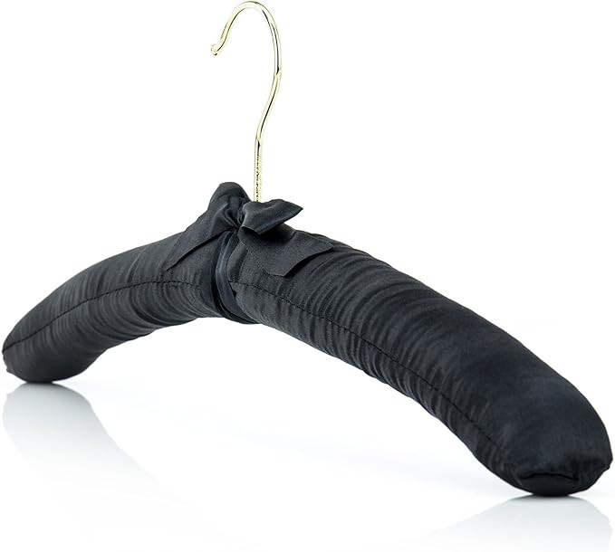 HANGERWORLD 5 Black Satin 43cm Padded Cushioned Coat Garment Dress Clothes hangers | Amazon (UK)