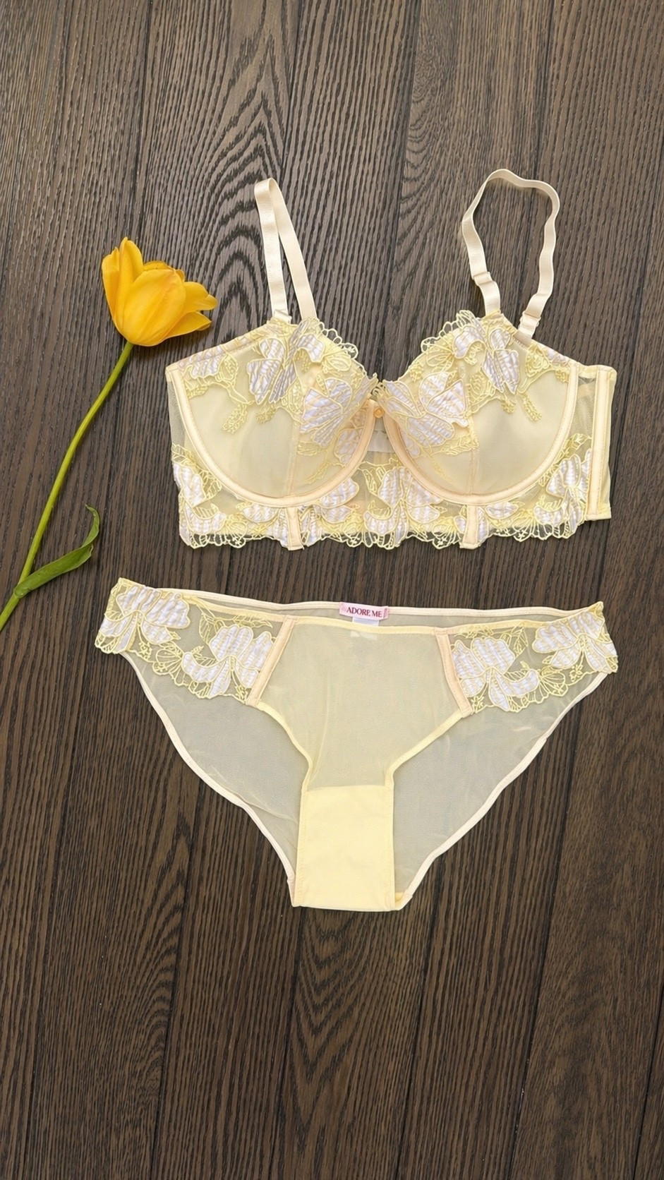 Butter yellow has me in a chokehold lately 🌼✨  
Also yes, this set is somehow even prettier in person. Use code ADOREMELTK20 for 20% off orders $50+ through May 13 💛 @adoreme #AdoreMePartner

#LTKselfcare #LTKSeasonal #LTKootd