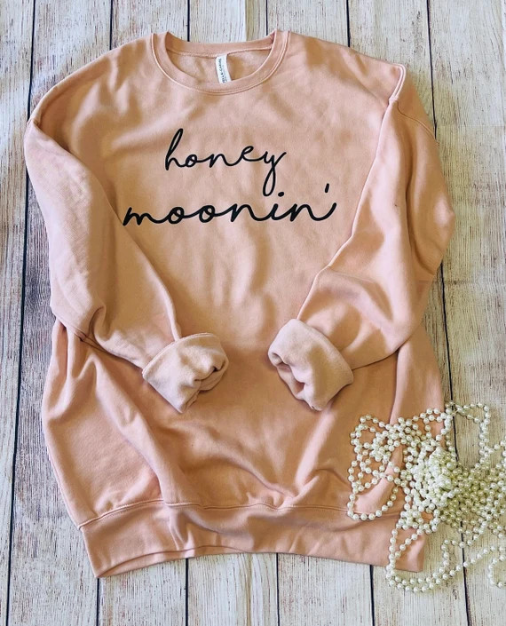 Honeymoonin' Bella Canvas Sweatshirt | Etsy (US)