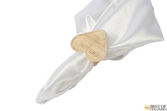 Heart Iraca Napkin Ring  100% Handmade | Etsy | Etsy (US)