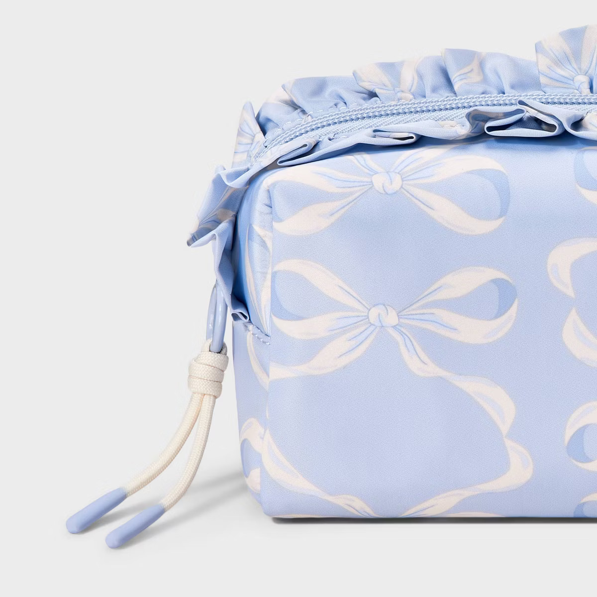 Girls' Ruffled Bow Printed Cosmetic Pouch - art class™ Blue | Target