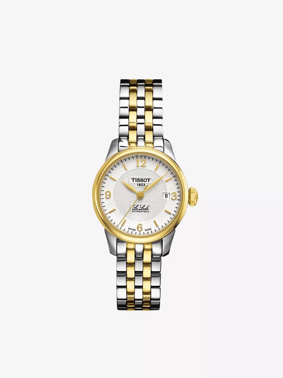 T41218334 Le Locle yellow gold-toned stainless steel automatic watch | Selfridges