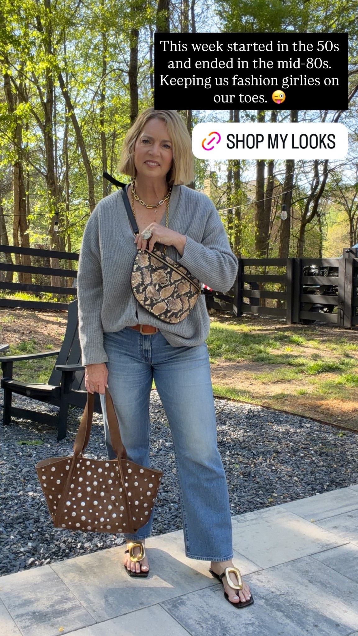 This week started in the 50s and ended in the mid-80s. Keeping us fashion girlies on our toes. 😜