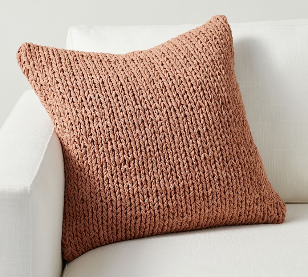 Chunky Sweater Handknit Throw Pillow | Pottery Barn (US)