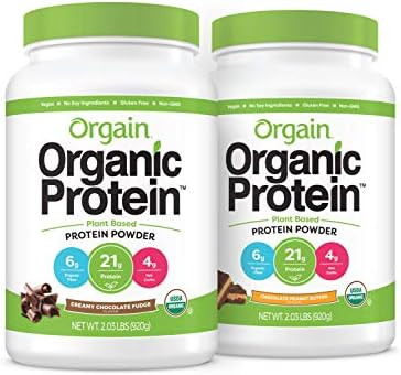 Orgain Bundle - Chocolate and Chocolate Peanut Butter Protein Powder - (20 Servings each) Vegan, ... | Amazon (US)