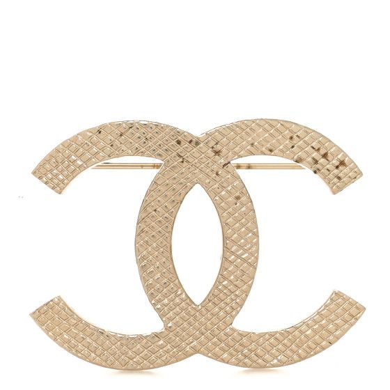 CHANEL Quilted CC Brooch Light Gold | FASHIONPHILE (US)