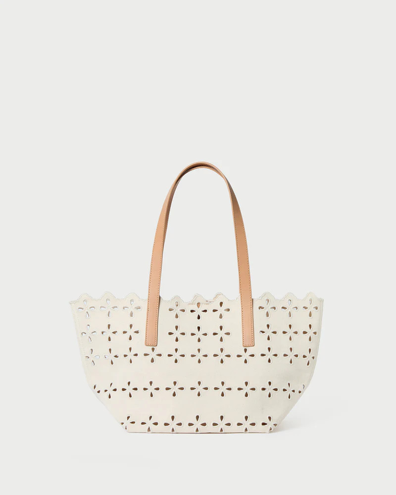 Easton Natural Embroidered Canvas Tote | Loeffler Randall