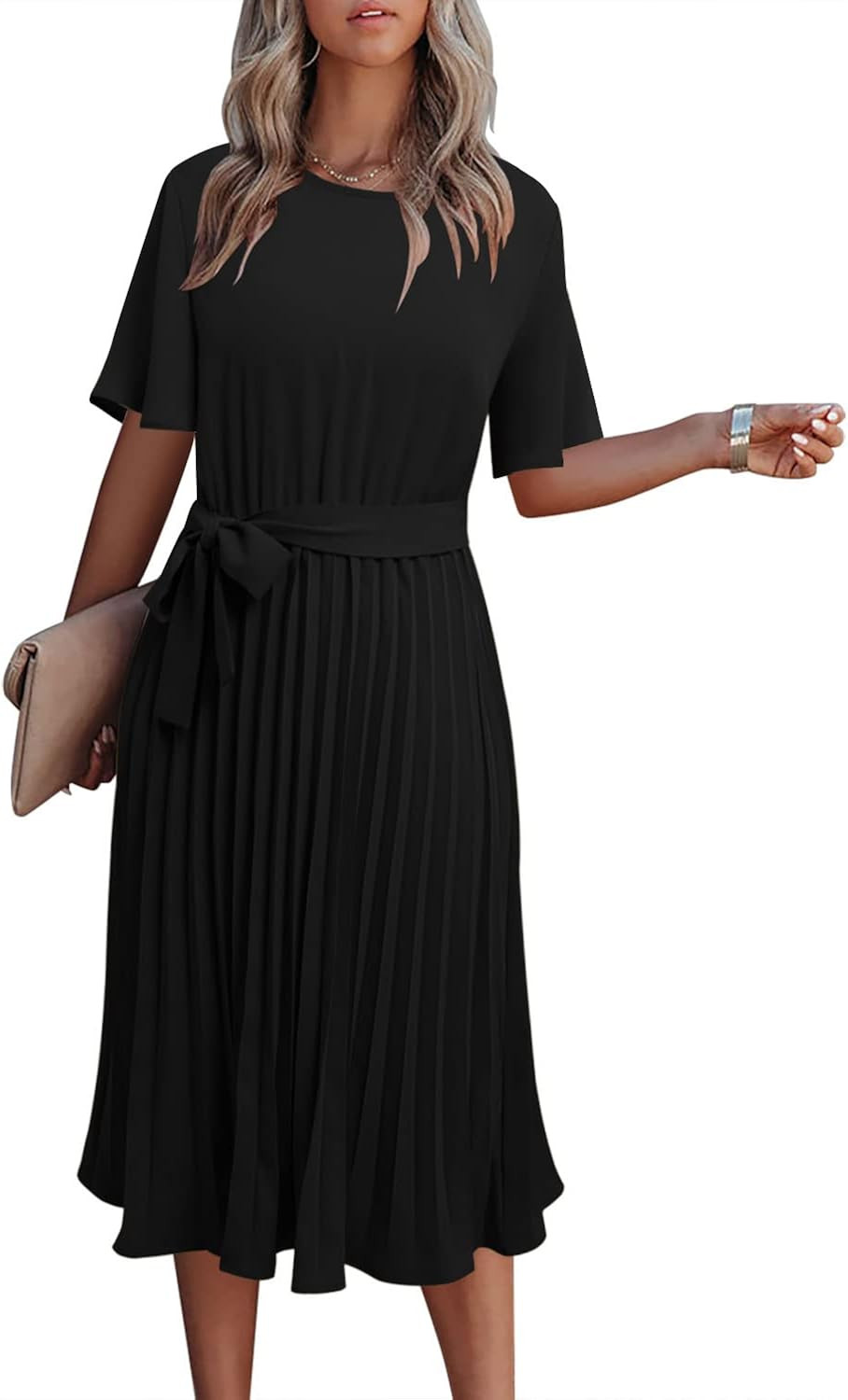 VIEACTIVEWEAR Women's Casual Summer Ruffle Long Bohemian Dress Short Sleeve Loose Plain Maxi Dres... | Amazon (US)