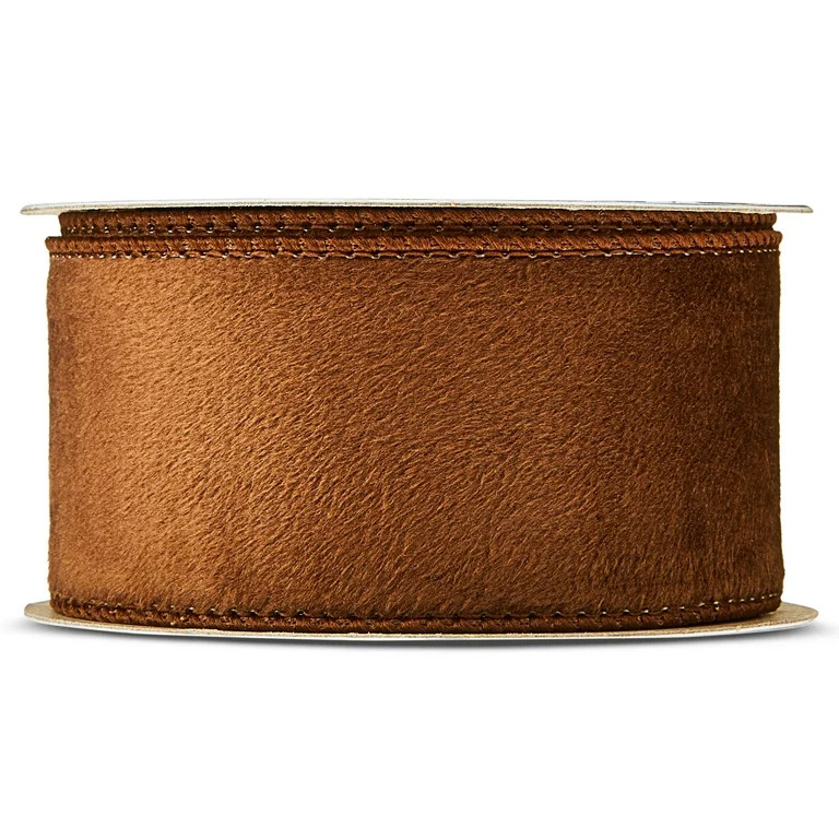 Brown Velvet Christmas Ribbon, 1.5" x 12', by Holiday Time | Walmart (US)