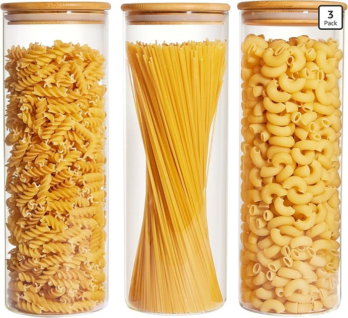 Vtopmart 70oz Glass Food Storage Jars, 3 Pack Large Kitchen Containers with Airtight Bamboo Lids ... | Amazon (US)