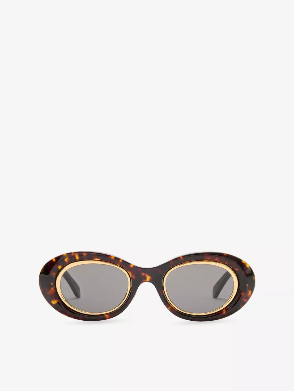 G821MN0X02 Oval Mini Anagram Oval-Frame Acetate Sunglasses | Selfridges