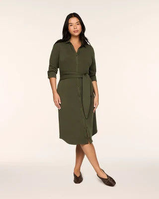 SPANX AirEssentials® Tie-Waist Midi Shirt Dress | Spanx