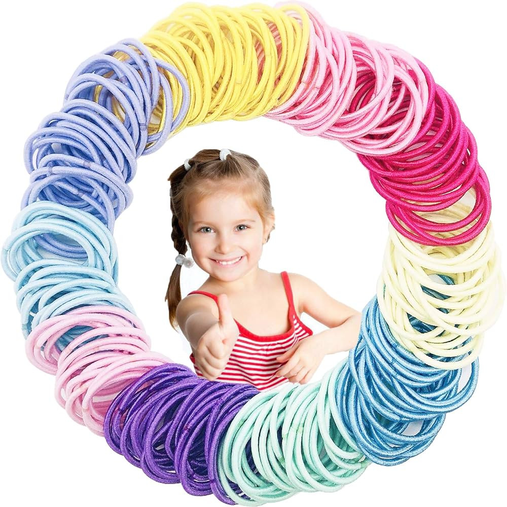 200pcs Hair Ties for Kids Toddler Hair Ties for Girls Elastic Small Hair Bands for Kids | Amazon (US)