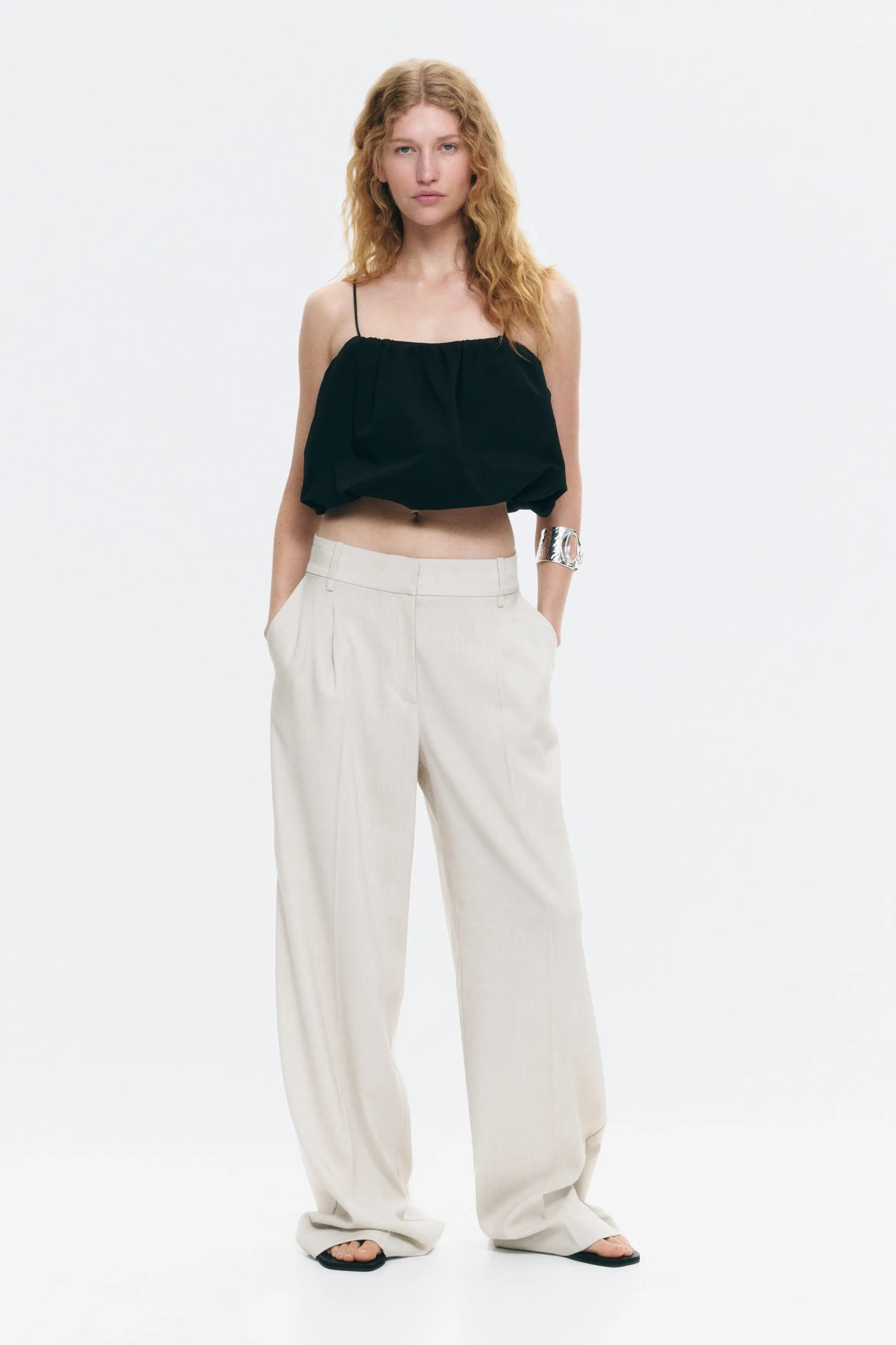 H&M Wide Tailored Trousers in Dark Khaki Green at Nordstrom, Size 4 | Nordstrom