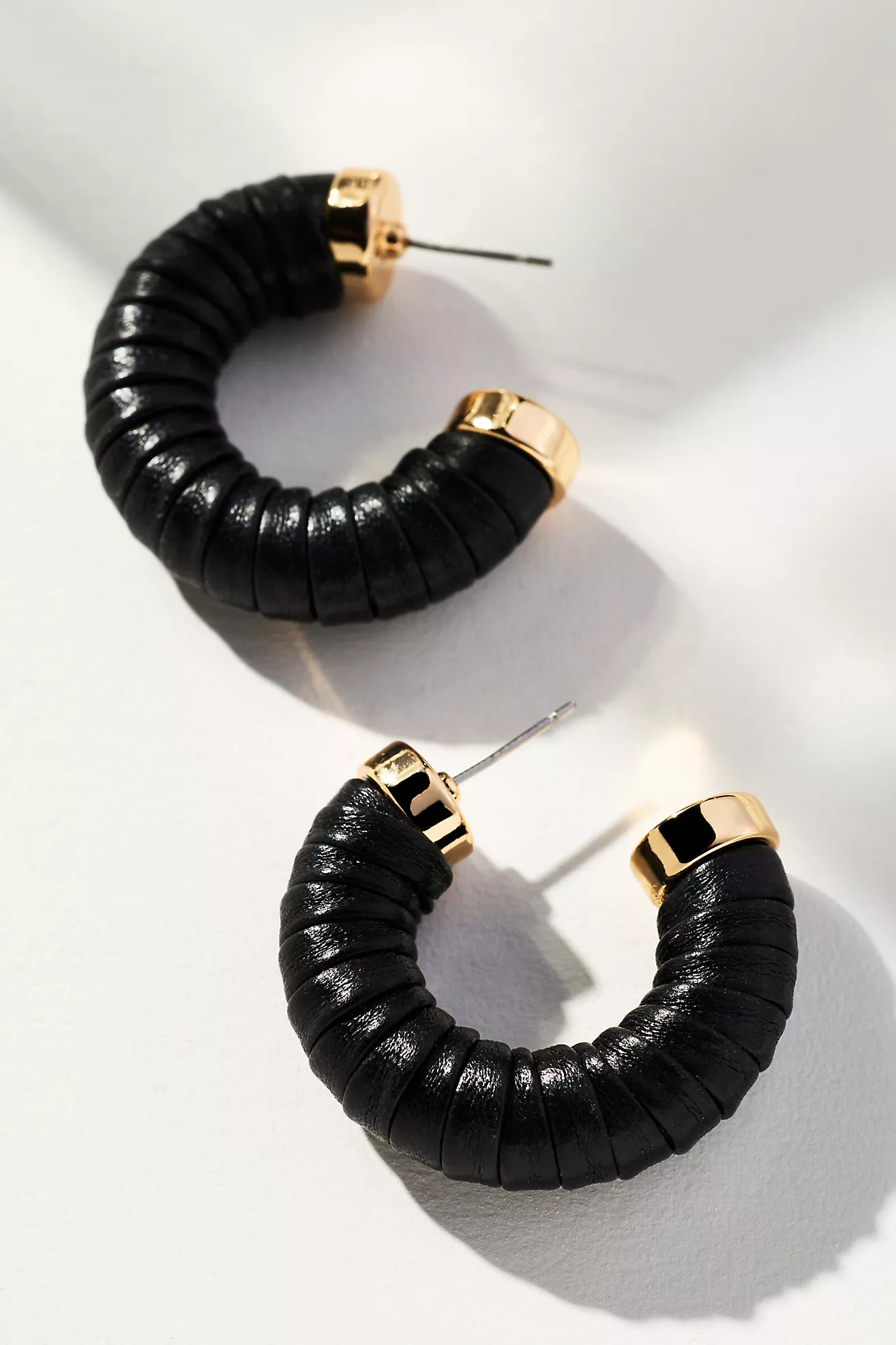 Faux-Leather Wrapped Hoop Earrings | Anthropologie (US)
