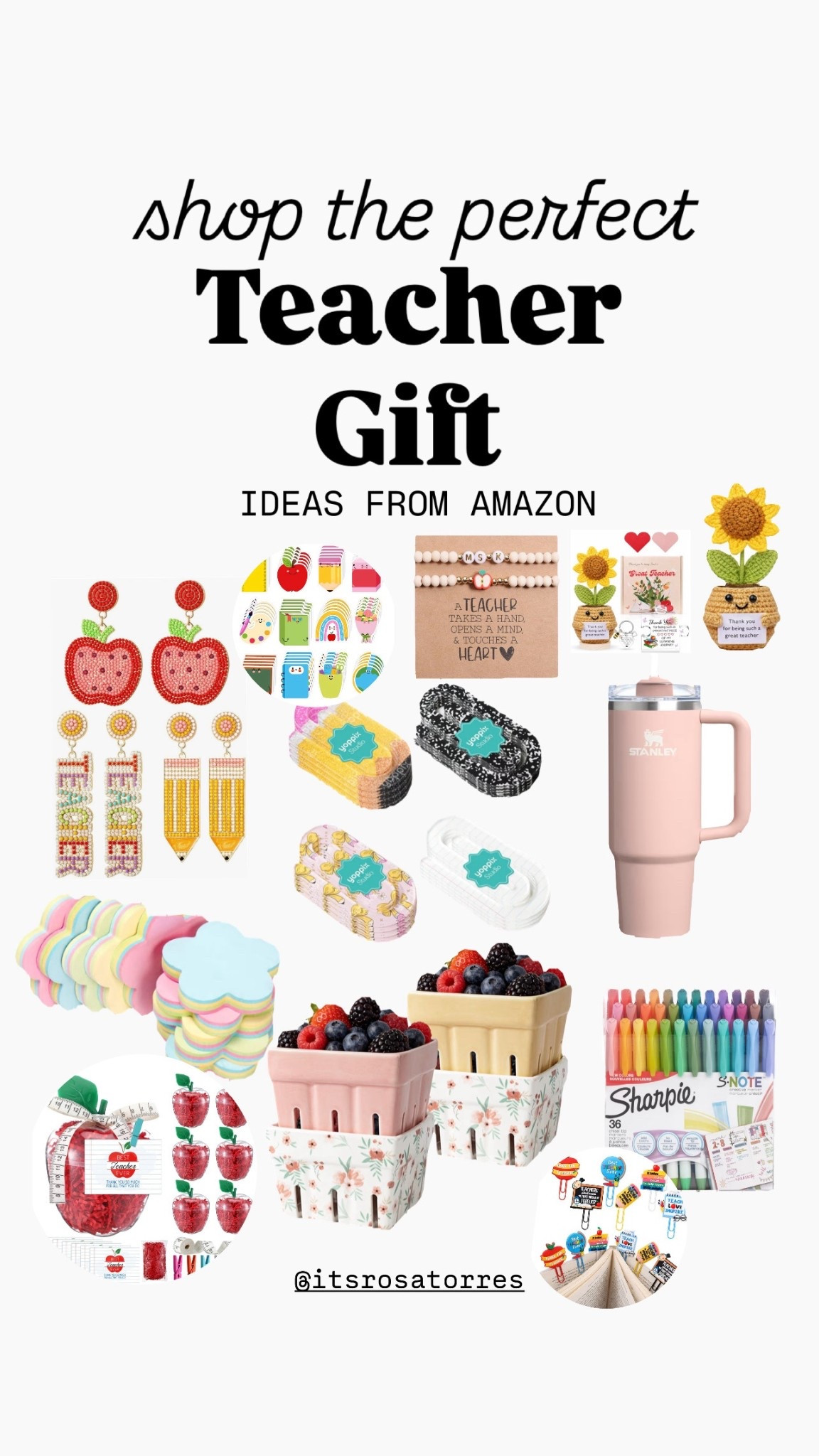 Teacher appreciation week gave any gift to match the teacher likes or appreciation. One of the best ways to say Thank you! Here are some gift ideas to mix and match. 🍎🎁✨

#teachersappreciation #giftinspo #giftideas 
#teachergift #giftidea #teacherappreciationgifts #amazon #teachersappreciationday #teach #teachlittleminds #teachers 



#LTKKids #LTKdayinmylife #LTKmomlife