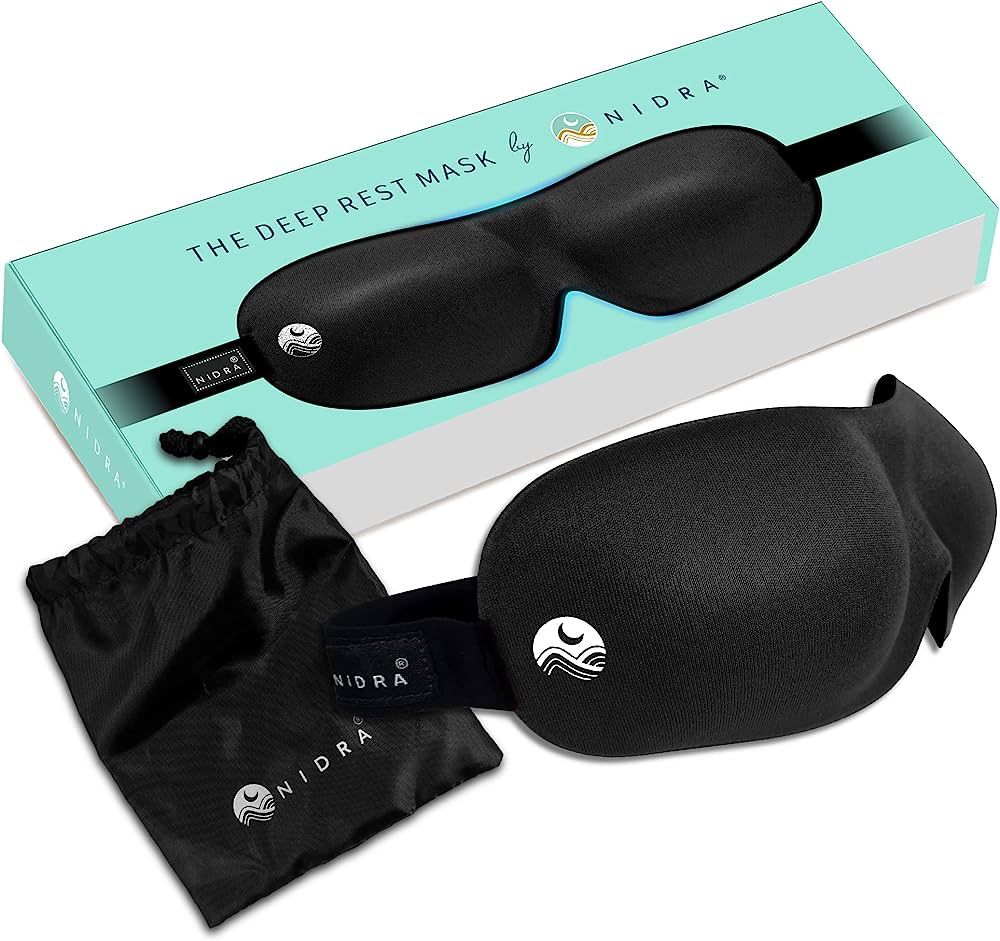 Nidra Sleep Mask for Women and Men, Blackout Eye Mask for Longer Deep Rest, 3D Comfort Contoured ... | Amazon (US)