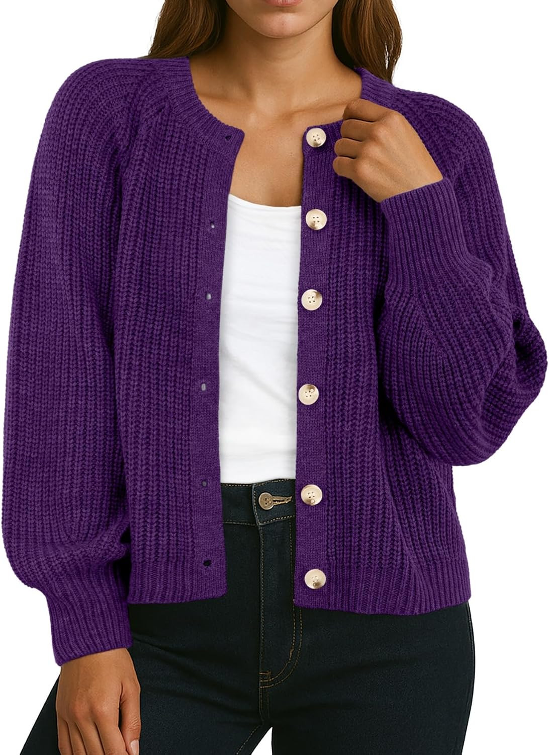 GRECERELLE Chunky Knit Cardigan Sweaters for Women 2026 Fall Outfits | Amazon (US)