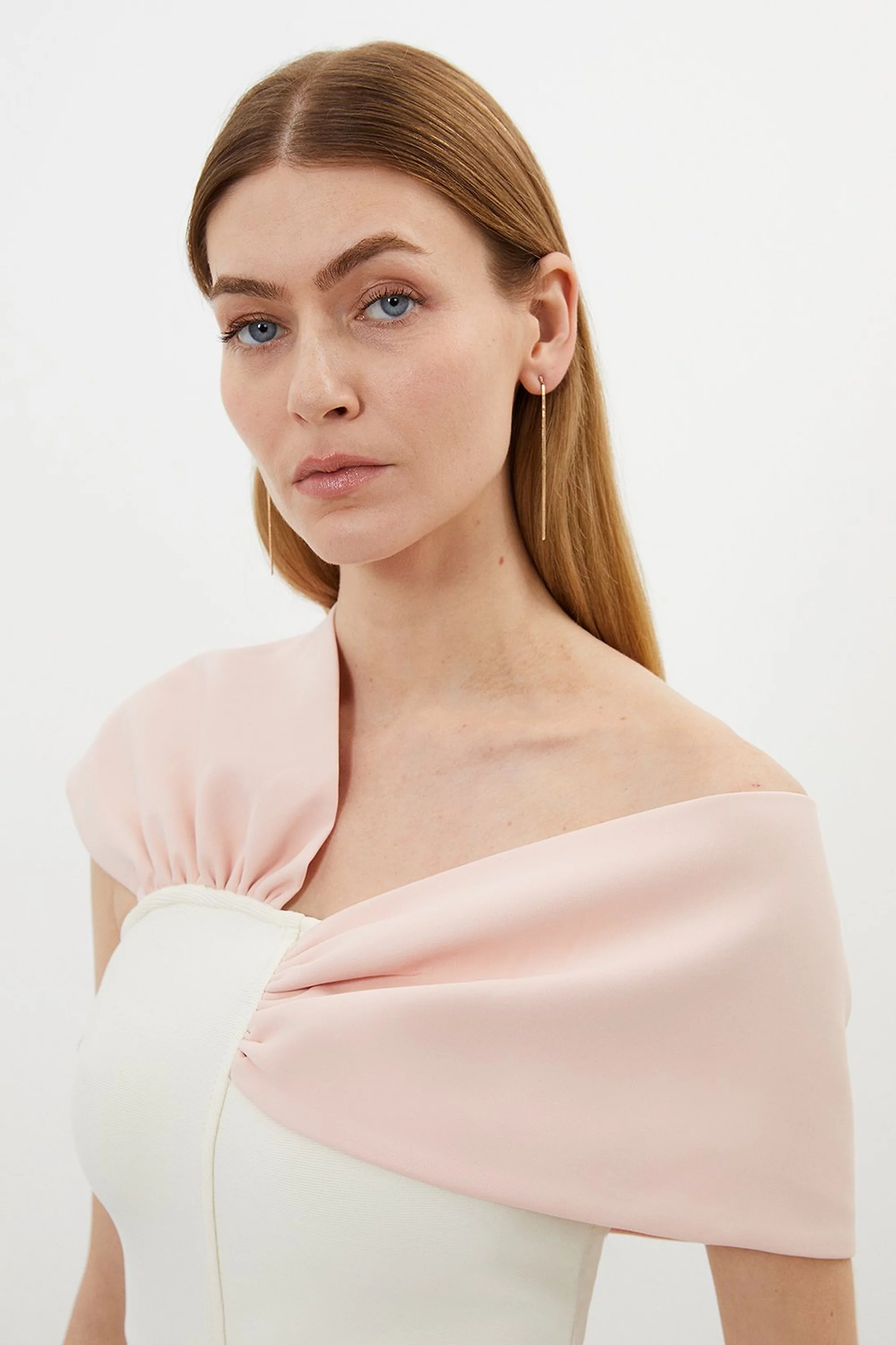 Figure Form Bandage Knit Asymmetric Strap Top | Karen Millen | Karen Millen US