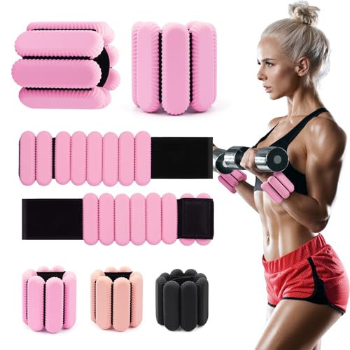 Wrist Weights for Women, Ankle Weights for Women Men Adjustable Wrist Weighted Bracelet for Home Gym Workout, Running, Yoga, Pilates,Exercise, Strength Training, Set of 2 (1LB Each) (Pink) | Amazon (US)