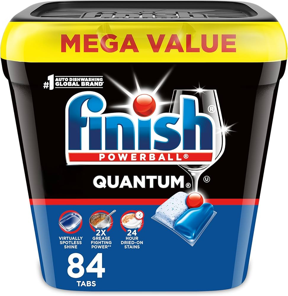 Finish Quantum Dishwasher Pods, No Pre-Rinse Dishwasher Detergent Soap Removes 24HR Dried-On Stai... | Amazon (US)