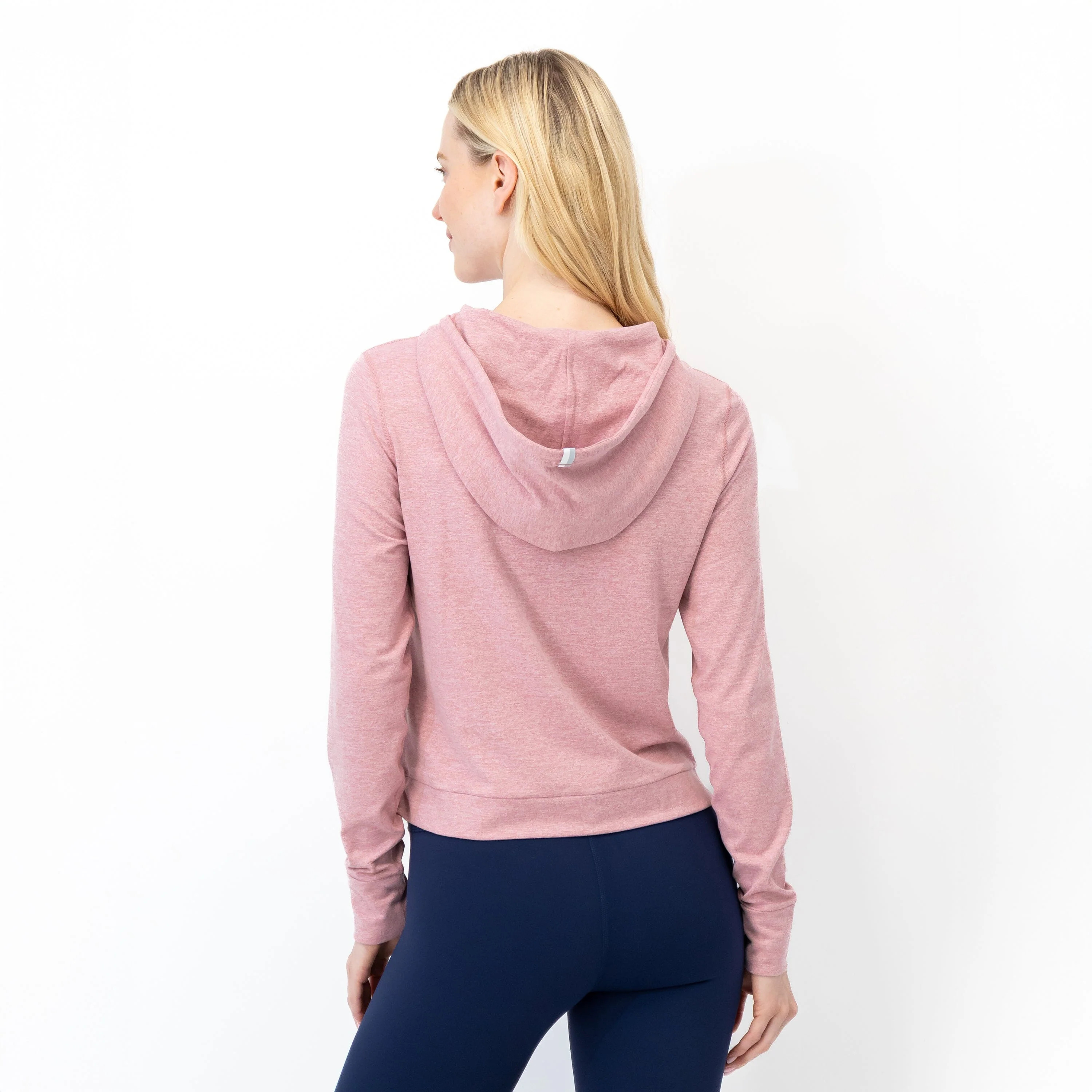 Tempo Performance Hoodie - Heather - Dusk Pink/Lotus Pink | Rhoback | RHOBACK
