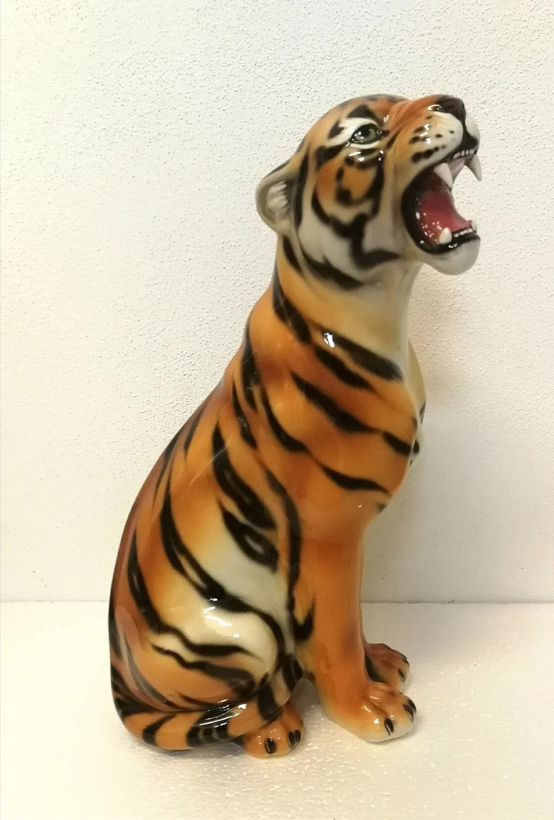 Exclusive Tiger Statue 62 Cm Ceramic Handmade Italy - Etsy | Etsy (Global)