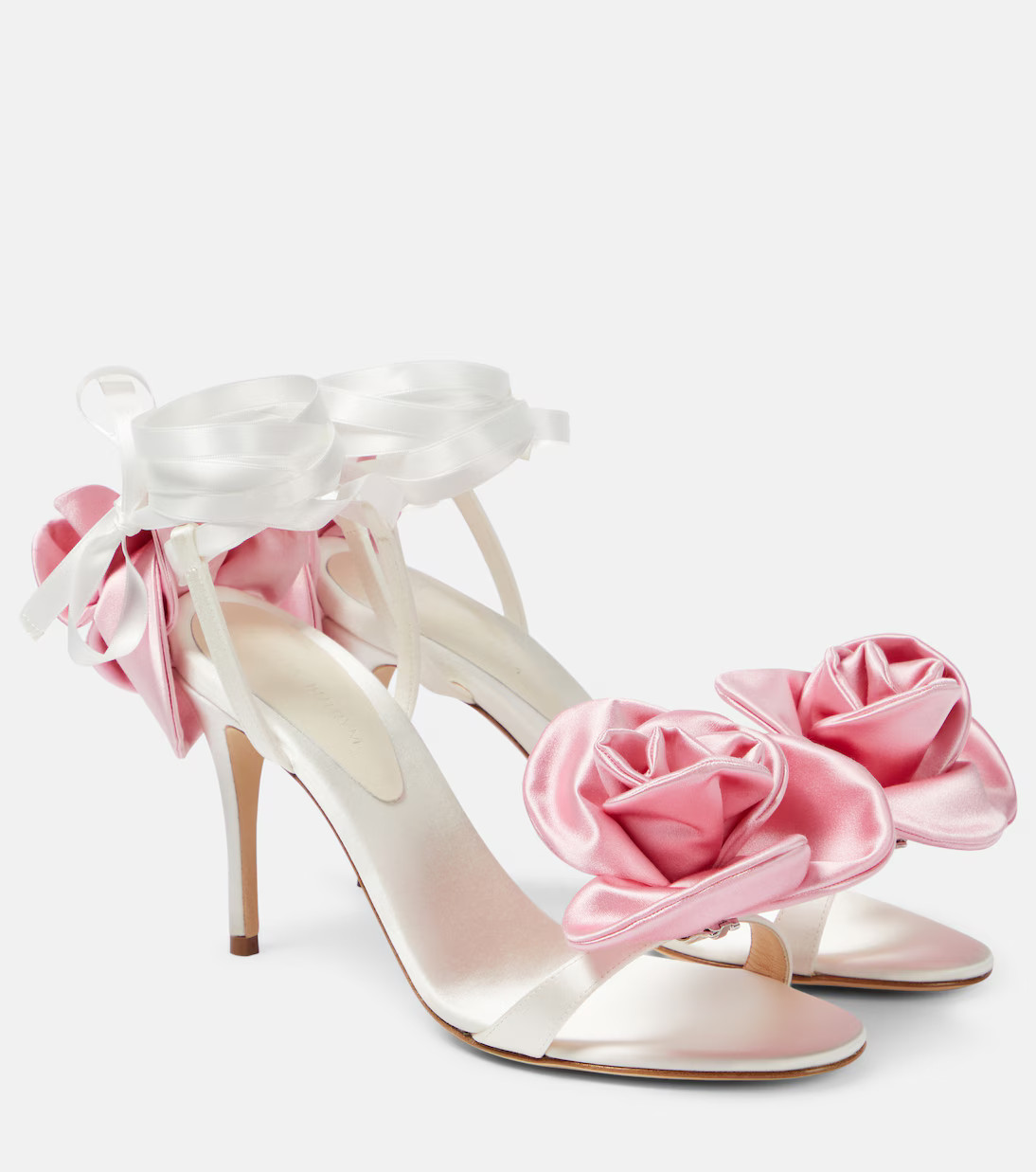 Floral-appliqué satin sandals | Mytheresa (INTL)