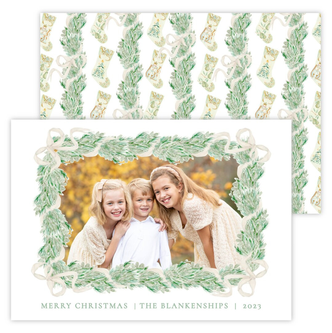 Printable Christmas Photo Card Holiday Photo Card Watercolor - Etsy | Etsy (US)