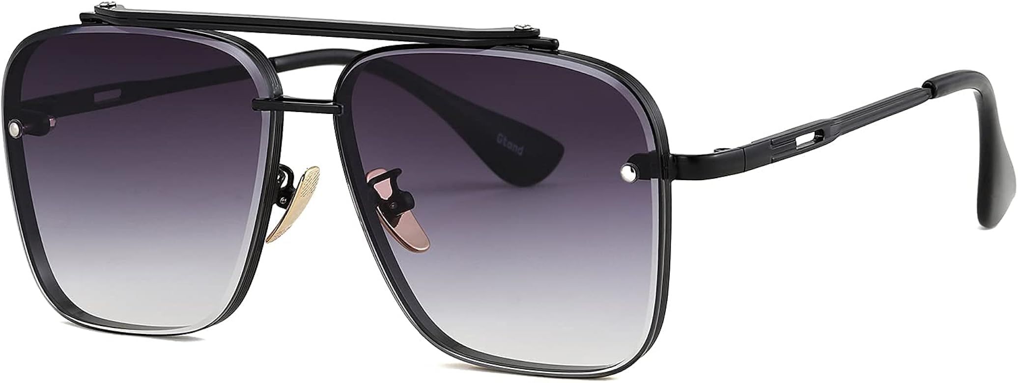 Gtand Fashion Trendy Square Aviator Gradient Sunglasses For Women Men Vintage Metal Sun Glasses | Amazon (US)