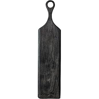 Bloomingville Acacia Wood Cheese and Cutting Board with Round Opening on Handle, Black | Amazon (US)