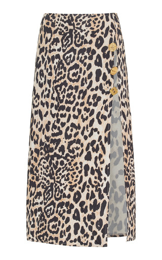 Exclusive Emanuelle Buttoned Leopard-Print Midi Skirt | Moda Operandi (Global)