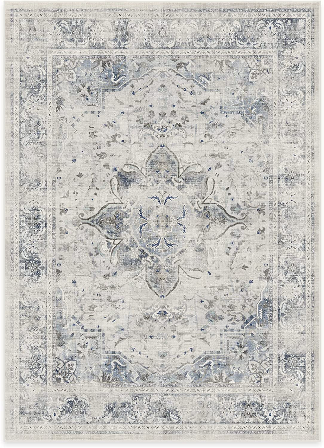 Sarrah Washable Rug - Perfect Vintage Area Rug for Living Room Bedroom Kitchen - Pet & Child Frie... | Walmart (US)