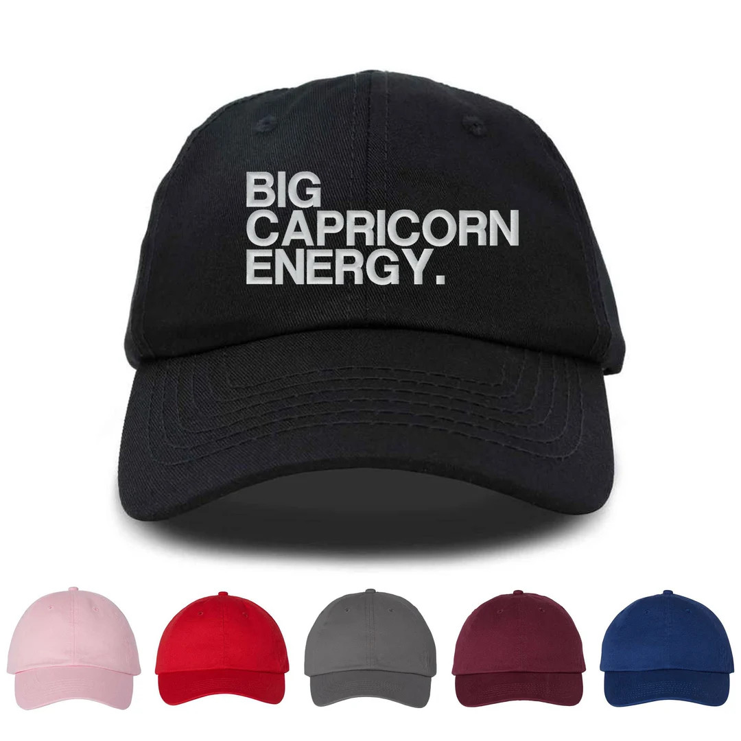 Big Capricorn Energy Zodiac Sign Embroidered Unisex Baseball Cap, Adjustable Hat, Astrology - Ets... | Etsy (US)