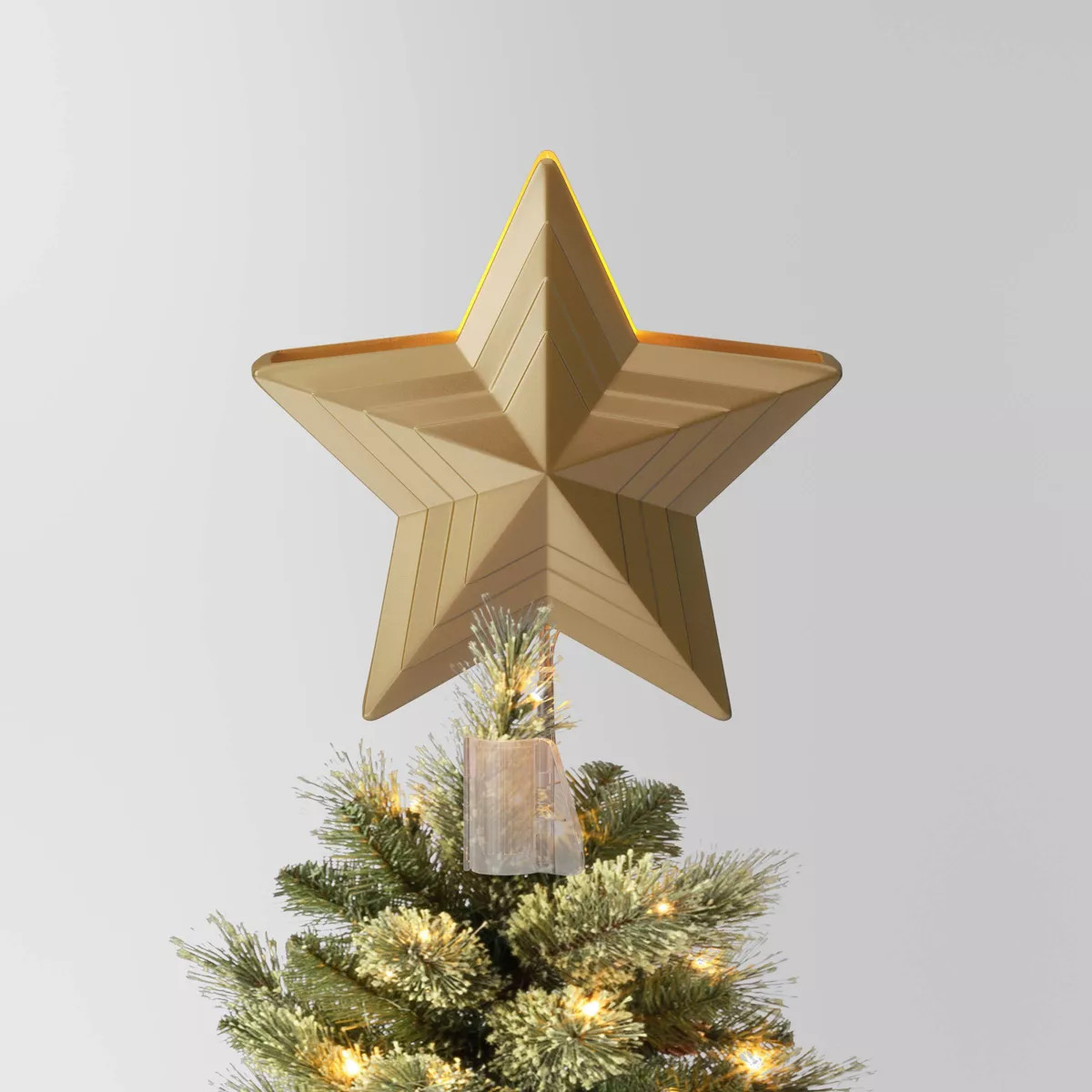 10" 4 Lit-Led Gold Star Projects Peace/Joy and Stars/Dots Christmas Tree Topper - Wondershop™ | Target