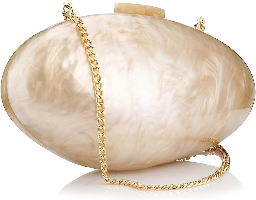 Gets Acrylic Purses and Handbags for Women Shell Shape Shoulder Crossbody Bag with Chain Clutch P... | Amazon (US)