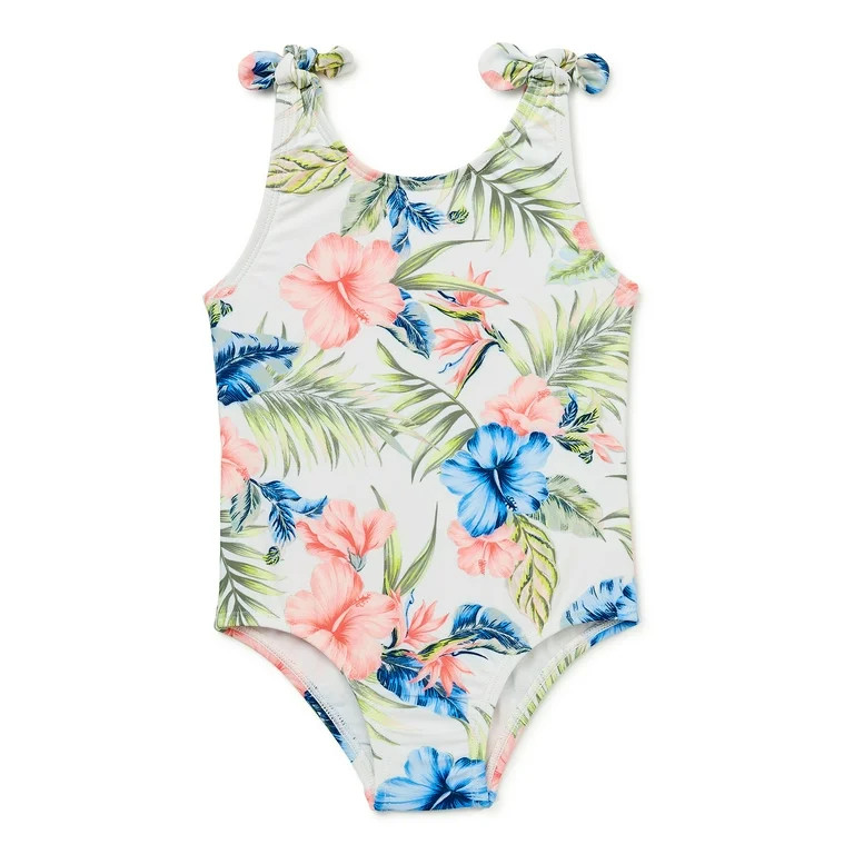 Wonder Nation Toddler Girl Tropical Swim One-Piece, Sizes 12M-5T | Walmart (US)