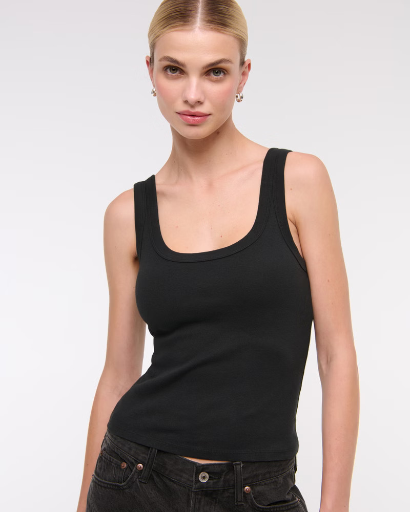Women's Vintage-Style Rib Tuckable Scoopneck Tank | Women's Tops | Abercrombie.com | Abercrombie & Fitch (US)