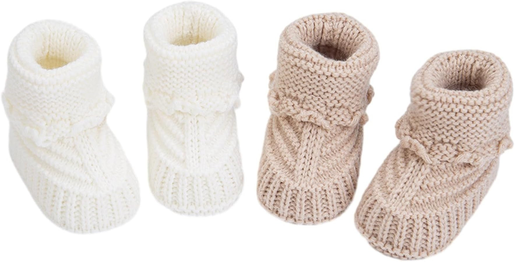 Baby Booties, Newborn Walking Shoes, Infant Hand Crochet Knit Cotton Sock Booties, Soft Cozy Sock... | Amazon (US)