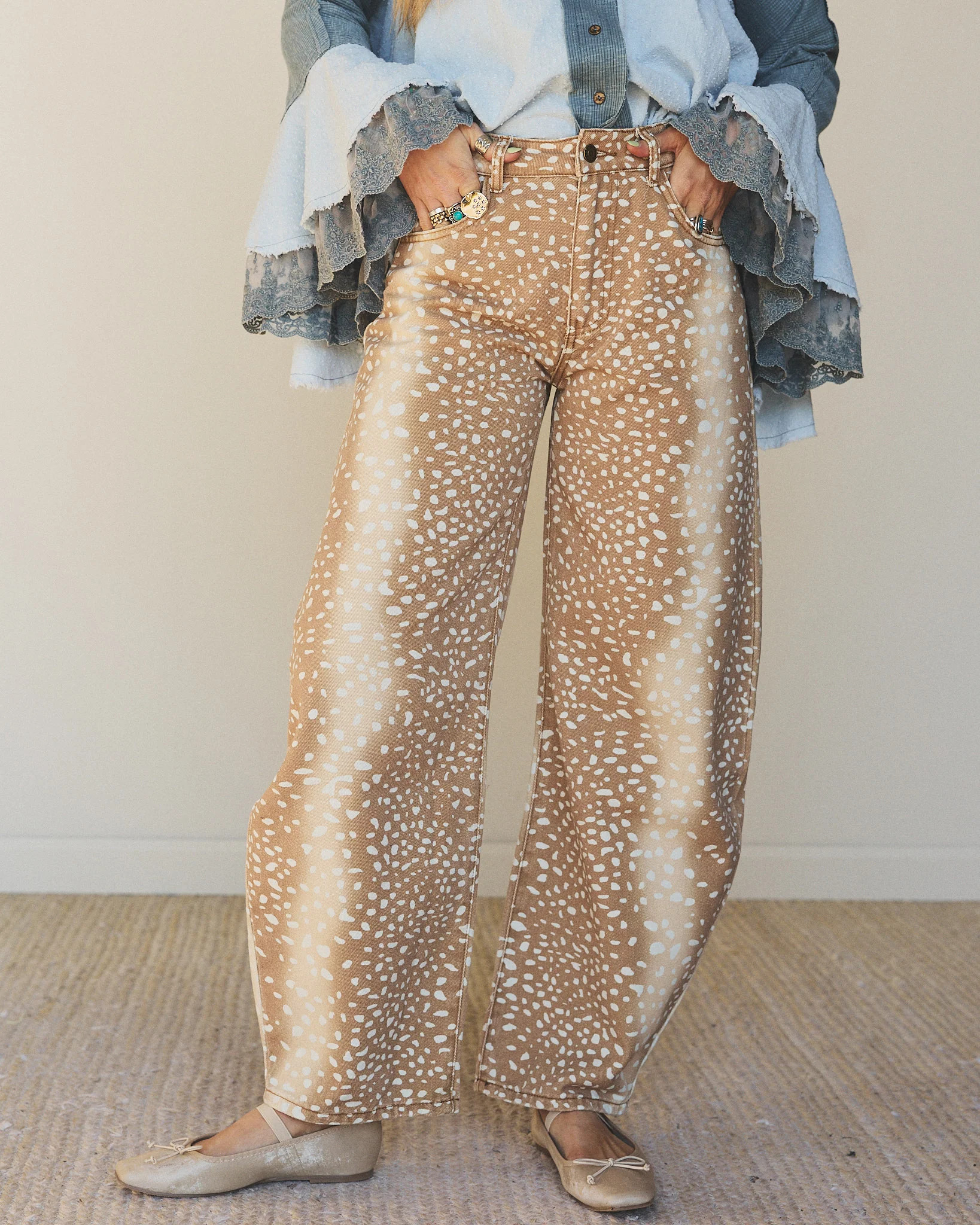 Bambi Deer Jeans - Camel | Three Bird Nest