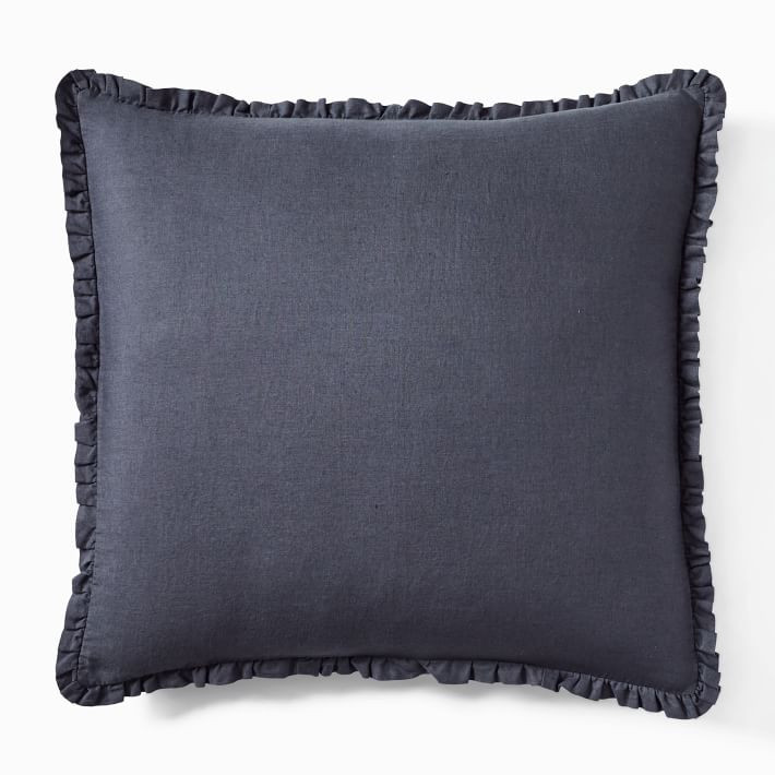 European Flax Linen Ruffle Duvet Cover & Shams | West Elm (US)