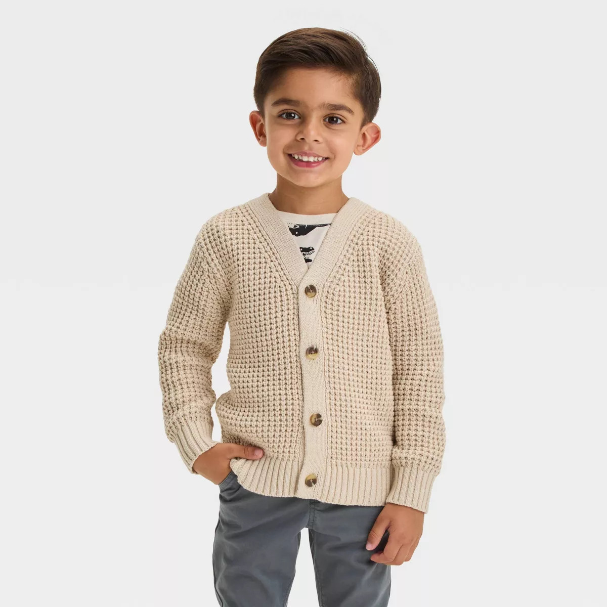Toddler Boys' Cardigan Sweater - Cat & Jack™ Cream | Target