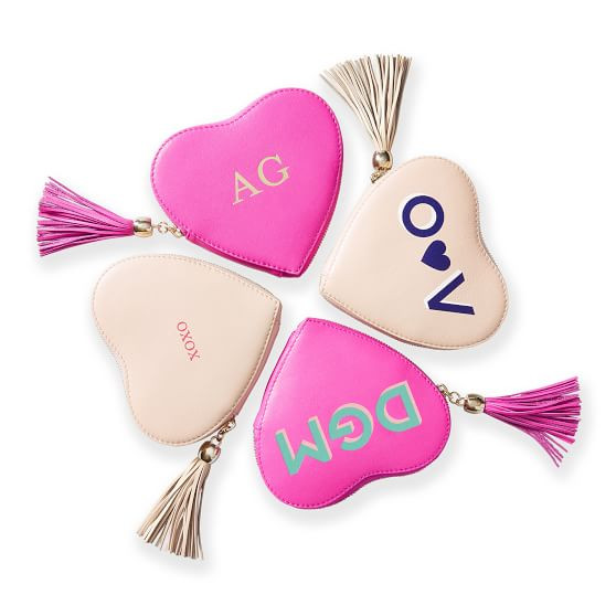 Heart Leather Tassel Zipper Pouch | Mark and Graham