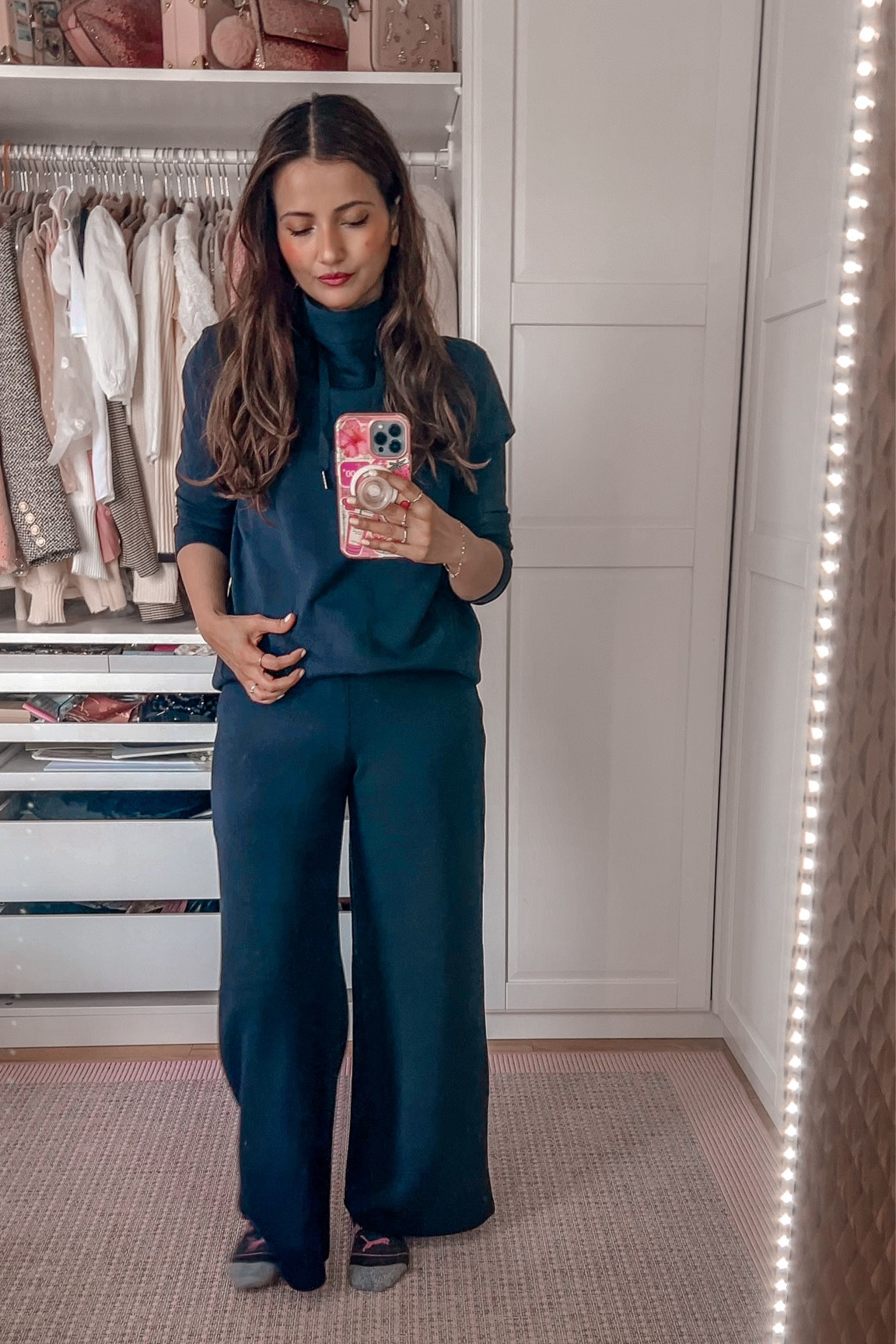 Spanx clearance sale - up to 70% off selected items. I’m wearing the AirEssentials ‘Got-Ya-Covered’ Pullover (size M) and AirEssentials Wide Leg Pant (size S) in Classic Navy

#LTKtravel #LTKfitness #LTKcanada