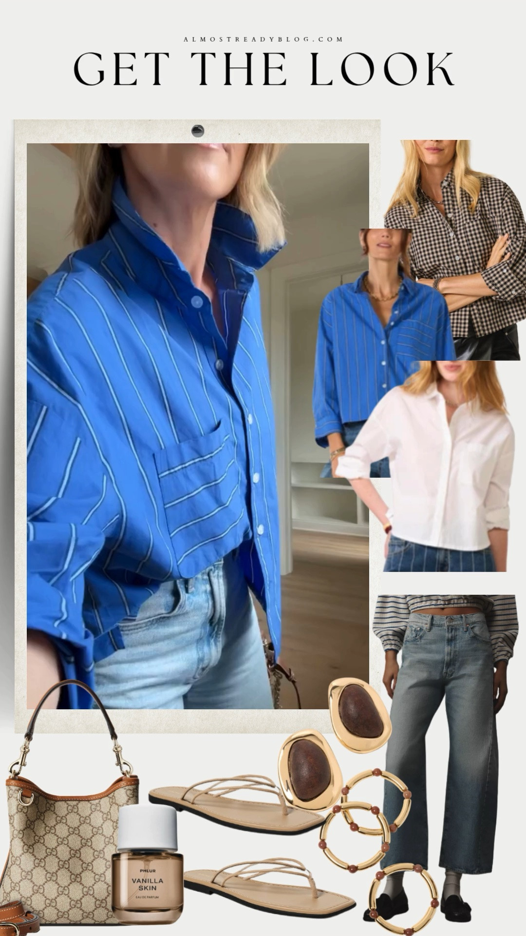 Small top / 24 jeans (I would size down one because they do stretch a little with wear)

button down shirt, striped shirt, casual denim, straight leg jeans, fall outfit, everyday style, casual chic, transitional outfit, fall layers, women’s fashion, everyday outfit, classic style, polished casual, neutral accessories, designer bag, Gucci bag, flat sandals, fall fashion, weekend outfit, get the look

#LTKOver40 #LTKootd