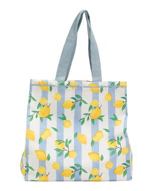 Cotton Canvas Rowin Lemons Tote Bag | TJ Maxx