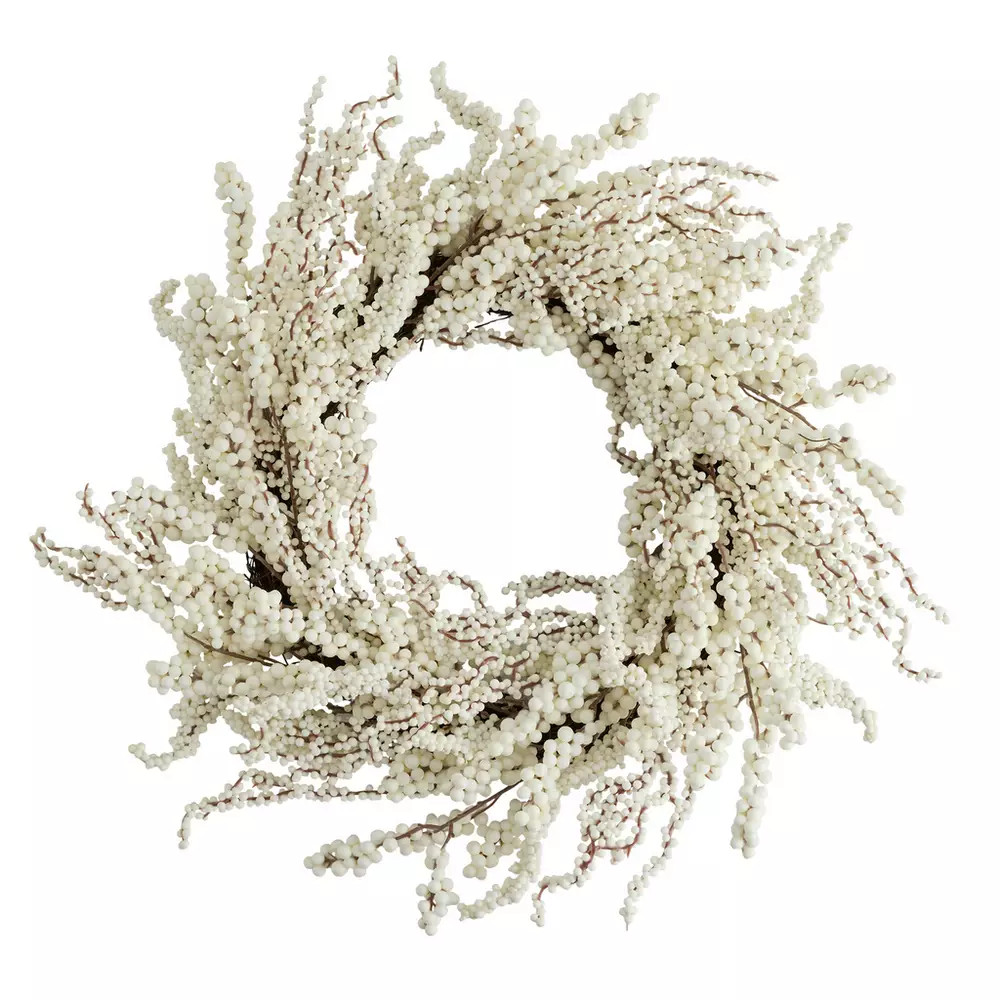 Buy Habitat White Foliage Christmas Wreath | Christmas wreaths and garlands | Habitat | Habitat UK